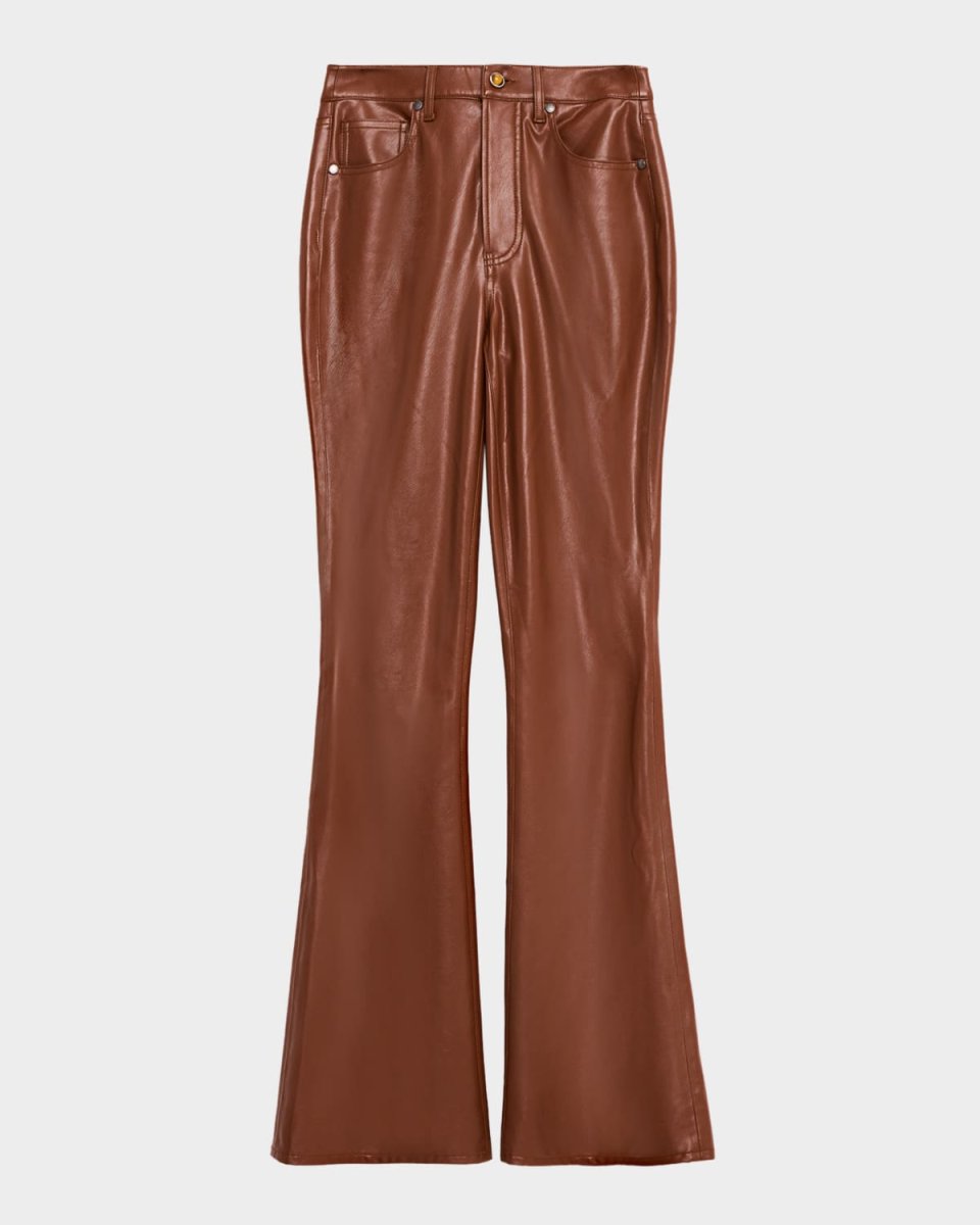 Beverly High-Rise Skinny Flare Vegan Leather Jeans
